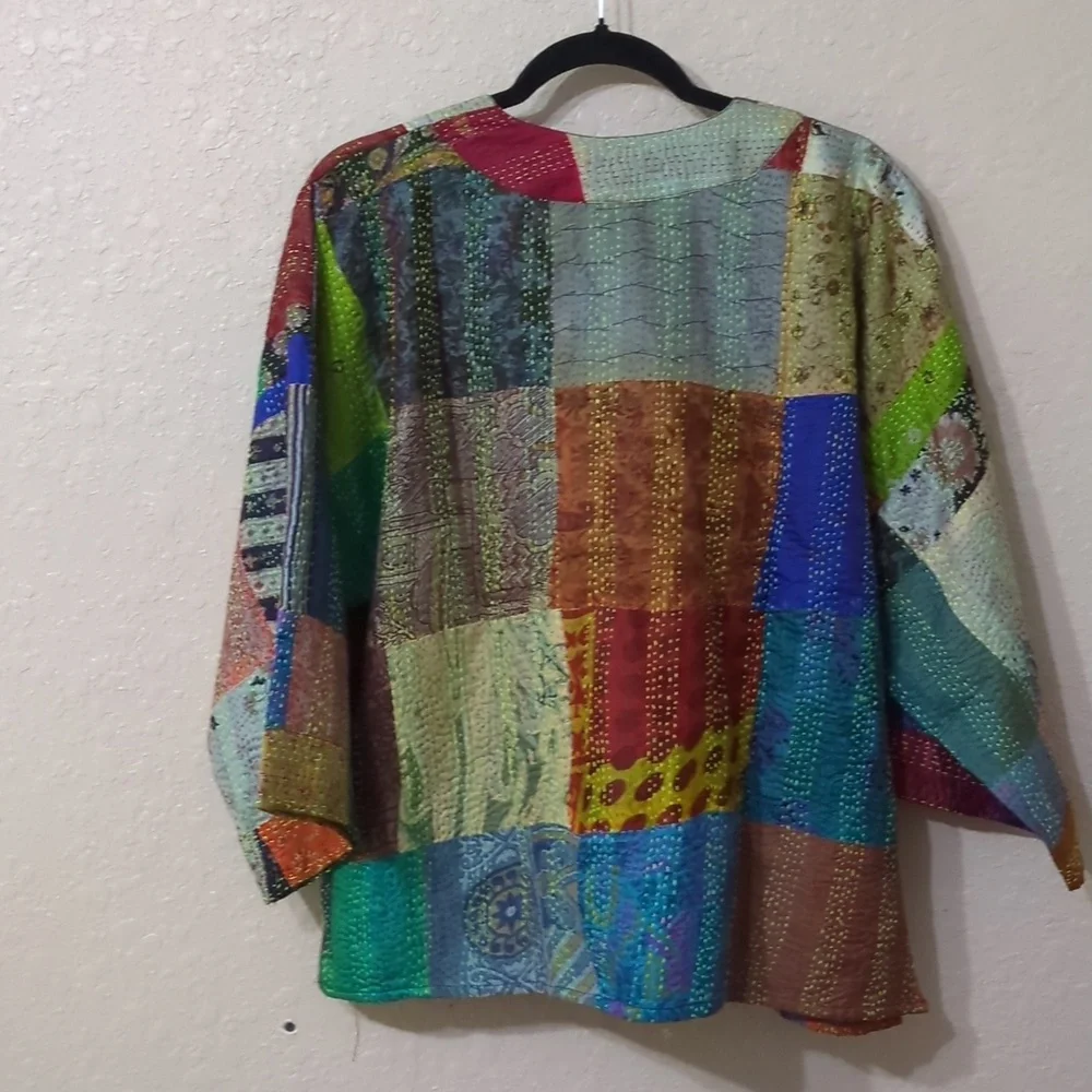 Aratta Patchwork Silk Kimono - Picture 2 of 3
